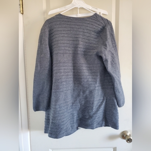 Talbots 100% Wool Gray Wrap Tunic Sweater - Picture 3 of 3